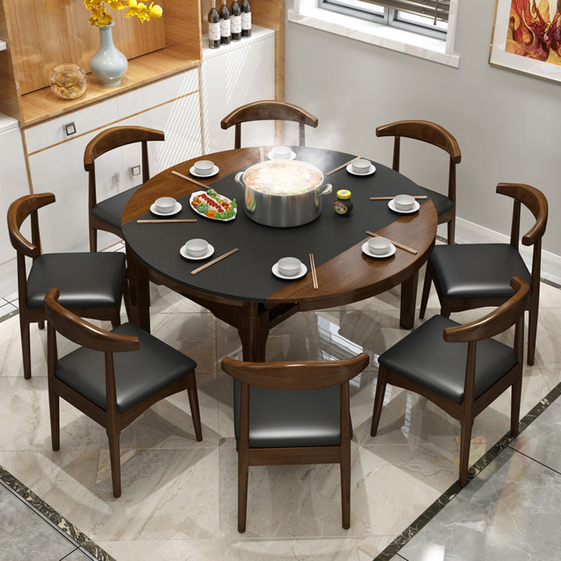Table à abattant Stone Table de salle à manger style contemporain avec 4 pieds