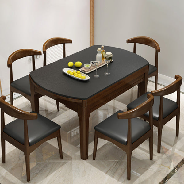 Table à abattant Stone Table de salle à manger style contemporain avec 4 pieds