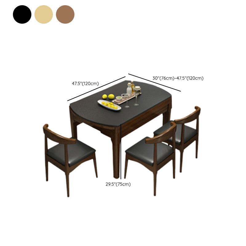 Table à abattant Stone Table de salle à manger style contemporain avec 4 pieds