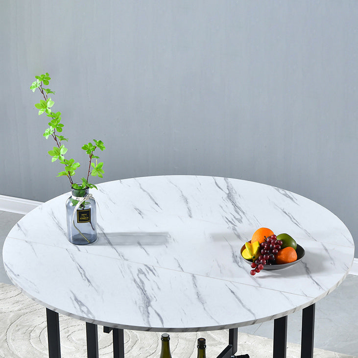 Extendable Dining Table Round Dining Table for Kitchen Dining Room Clearhalo 'Dining Tables & Seating' 'Dining Tables' 'dining_table' 'furn' 'furn_dining_table' 'Furniture' 'Kitchen & Dining Furniture' 7439380