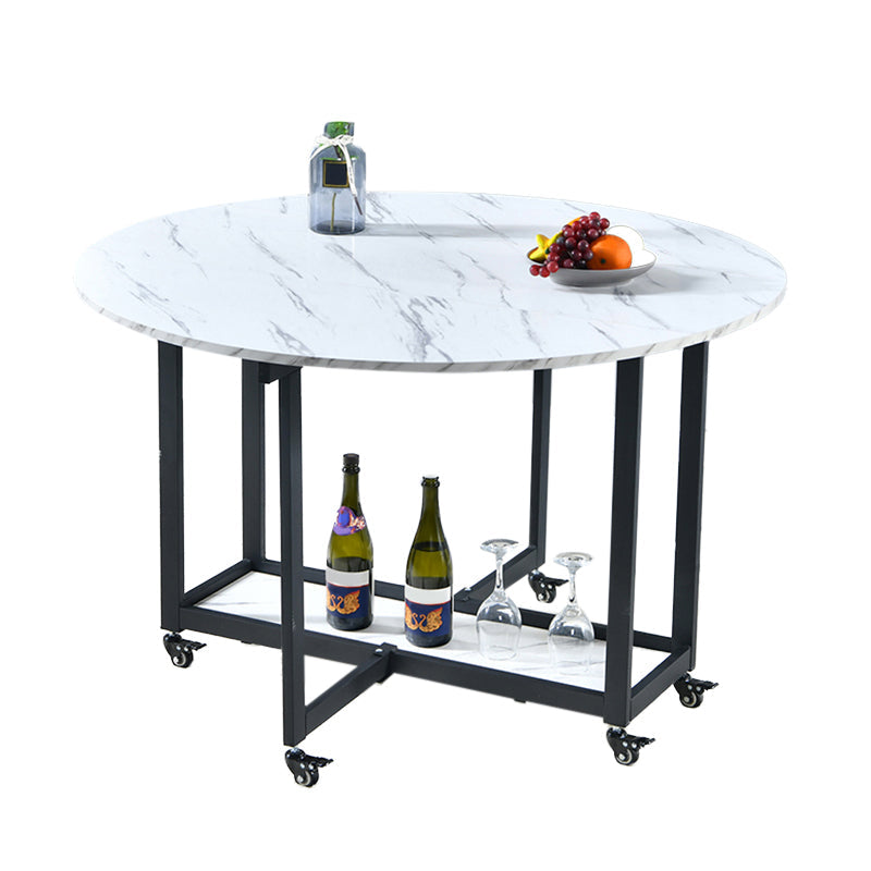 Extendable Dining Table Round Dining Table for Kitchen Dining Room Clearhalo 'Dining Tables & Seating' 'Dining Tables' 'dining_table' 'furn' 'furn_dining_table' 'Furniture' 'Kitchen & Dining Furniture' 7439381