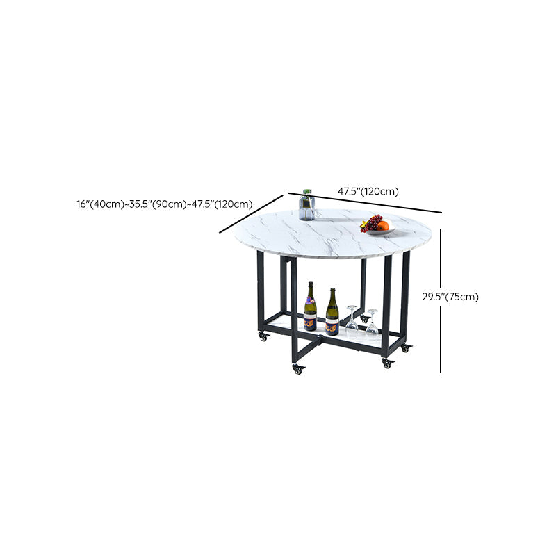 Extendable Dining Table Round Dining Table for Kitchen Dining Room Clearhalo 'Dining Tables & Seating' 'Dining Tables' 'dining_table' 'furn' 'furn_dining_table' 'Furniture' 'Kitchen & Dining Furniture' 7439386