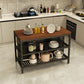 Industrial Kitchen Island Solid Wood Kitchen Island Table with Open Storage Without Rack Brown Clearhalo 'furn' 'furn_kitchen_islands_carts' 'Furniture' 'Kitchen & Dining Furniture' 'Kitchen Islands & Carts' 'kitchen_islands_carts' 7439475