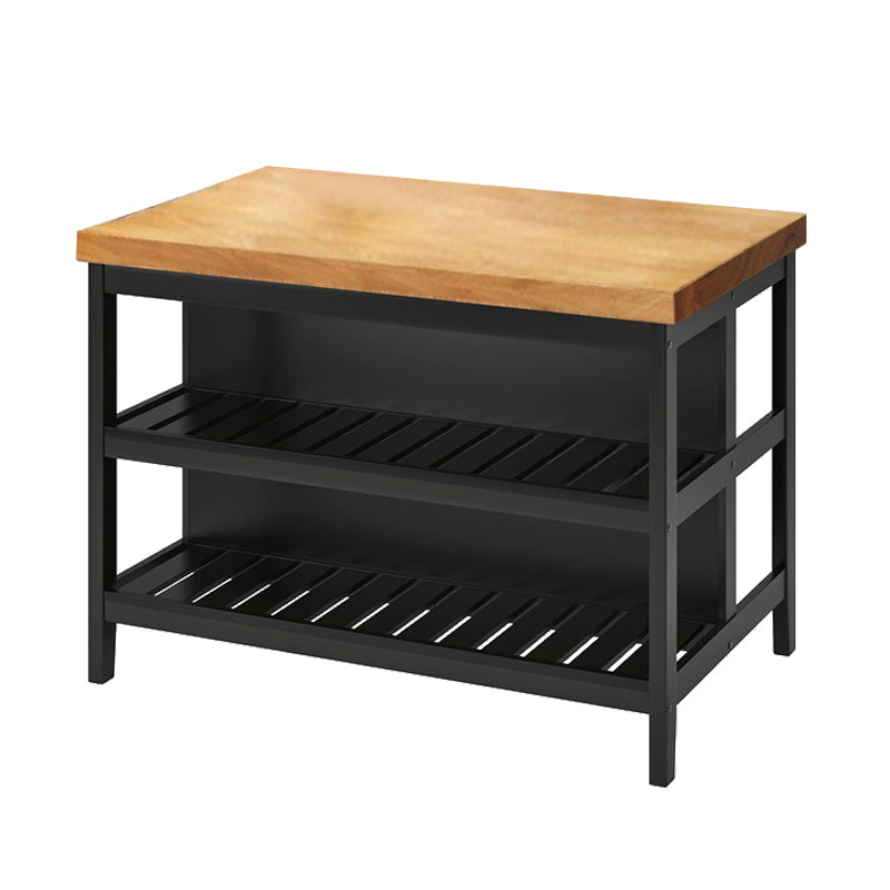 Industrial Kitchen Island Solid Wood Kitchen Island Table with Open Storage Without Rack Natural Clearhalo 'furn' 'furn_kitchen_islands_carts' 'Furniture' 'Kitchen & Dining Furniture' 'Kitchen Islands & Carts' 'kitchen_islands_carts' 7439476