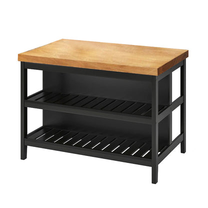 Industrial Kitchen Island Solid Wood Kitchen Island Table with Open Storage Without Rack Natural Clearhalo 'furn' 'furn_kitchen_islands_carts' 'Furniture' 'Kitchen & Dining Furniture' 'Kitchen Islands & Carts' 'kitchen_islands_carts' 7439476
