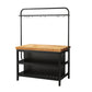 Industrial Kitchen Island Solid Wood Kitchen Island Table with Open Storage With Rack Natural Clearhalo 'furn' 'furn_kitchen_islands_carts' 'Furniture' 'Kitchen & Dining Furniture' 'Kitchen Islands & Carts' 'kitchen_islands_carts' 7439477