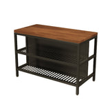 Industrial Kitchen Island Solid Wood Kitchen Island Table with Open Storage Clearhalo 'furn' 'furn_kitchen_islands_carts' 'Furniture' 'Kitchen & Dining Furniture' 'Kitchen Islands & Carts' 'kitchen_islands_carts' 7439481