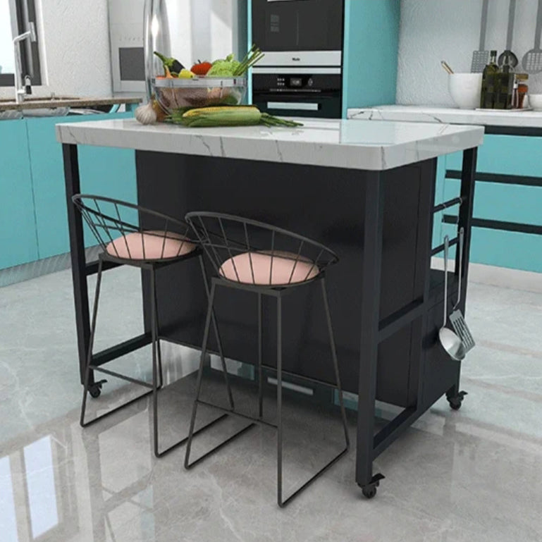 Marble Prep Table with Storage Modern Island Table for Kitchen Clearhalo 'furn' 'furn_kitchen_islands_carts' 'Furniture' 'Kitchen & Dining Furniture' 'Kitchen Islands & Carts' 'kitchen_islands_carts' 7439508