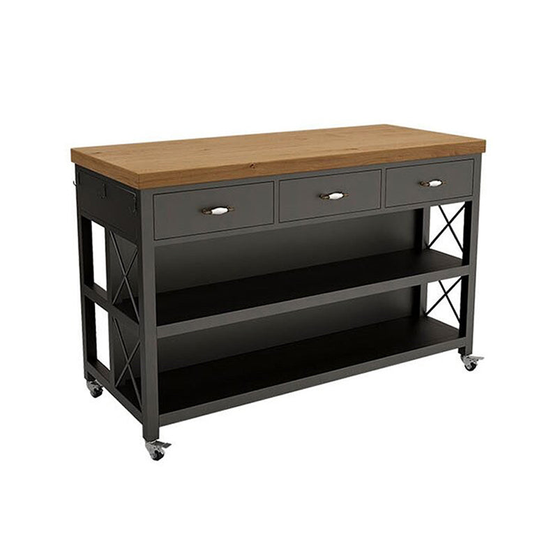 Table de préparation au rectangle avec rangement table d'île moderne pour cuisine