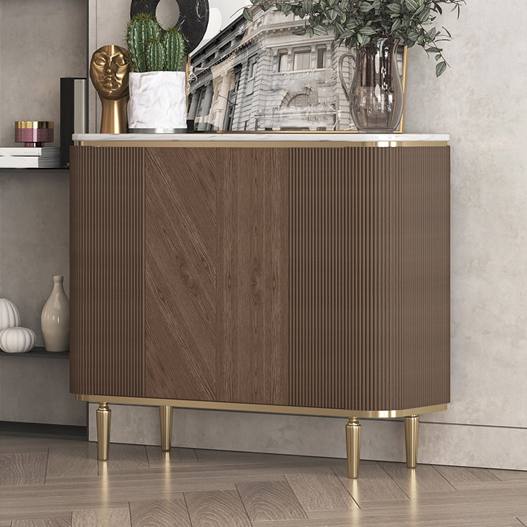 Glam Side Board Marble Sideboard Cabinet with Doors for Kitchen Clearhalo 'buffet_sideboard' 'Buffets & Sideboards' 'furn' 'furn_buffet_sideboard' 'Furniture' 'Kitchen & Dining Furniture' 7439559