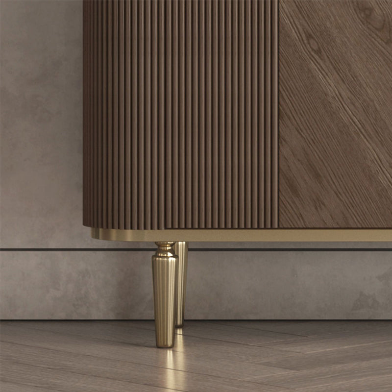 Glam Side Board Marble Sideboard Cabinet with Doors for Kitchen Clearhalo 'buffet_sideboard' 'Buffets & Sideboards' 'furn' 'furn_buffet_sideboard' 'Furniture' 'Kitchen & Dining Furniture' 7439568