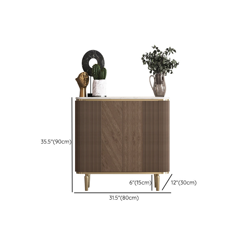 Glam Side Board Marble Sideboard Cabinet with Doors for Kitchen Clearhalo 'buffet_sideboard' 'Buffets & Sideboards' 'furn' 'furn_buffet_sideboard' 'Furniture' 'Kitchen & Dining Furniture' 7439573