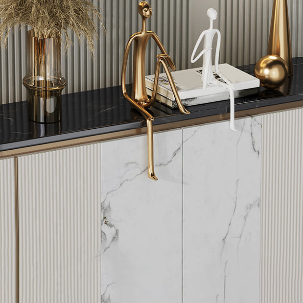 Gabinete aparador de mármol de la mesa del aparador glamoroso con puertas para la cocina