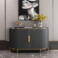 Glam Sideboard Marble Sideboard Cabinet with Doors for Kitchen Clearhalo 'buffet_sideboard' 'Buffets & Sideboards' 'furn' 'furn_buffet_sideboard' 'Furniture' 'Kitchen & Dining Furniture' 7439680