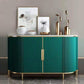 Glam Sideboard Marble Sideboard Cabinet with Doors for Kitchen Green Clearhalo 'buffet_sideboard' 'Buffets & Sideboards' 'furn' 'furn_buffet_sideboard' 'Furniture' 'Kitchen & Dining Furniture' 7439684