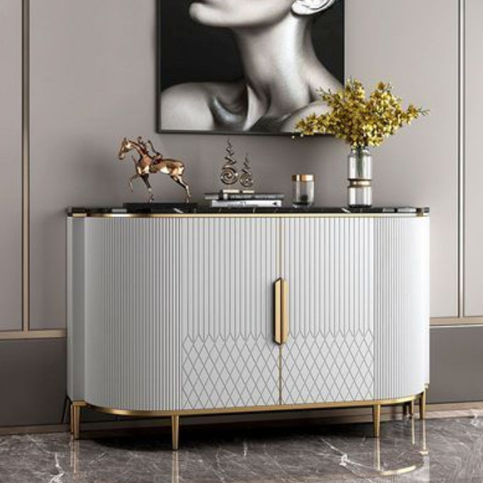 Glam Sideboard Marble Sideboard Cabinet with Doors for Kitchen Clearhalo 'buffet_sideboard' 'Buffets & Sideboards' 'furn' 'furn_buffet_sideboard' 'Furniture' 'Kitchen & Dining Furniture' 7439687