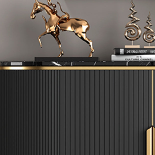 Glam Sideboard Marble Sideboard Cabinet with Doors for Kitchen Clearhalo 'buffet_sideboard' 'Buffets & Sideboards' 'furn' 'furn_buffet_sideboard' 'Furniture' 'Kitchen & Dining Furniture' 7439689