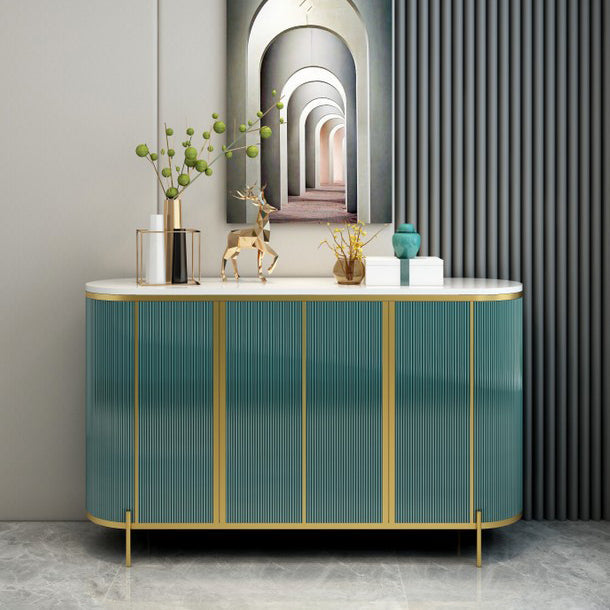 Gabinete paralero de piedra del lado glamoroso con puertas para la cocina