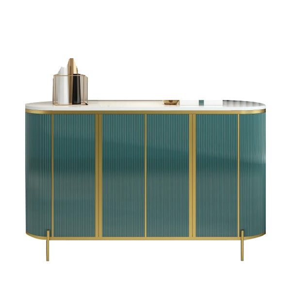 Gabinete paralero de piedra del lado glamoroso con puertas para la cocina