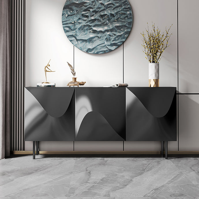 Modern Buffet Table Faux Wood Sideboard Table with Doors for Kitchen Clearhalo 'buffet_sideboard' 'Buffets & Sideboards' 'furn' 'furn_buffet_sideboard' 'Furniture' 'Kitchen & Dining Furniture' 7439715