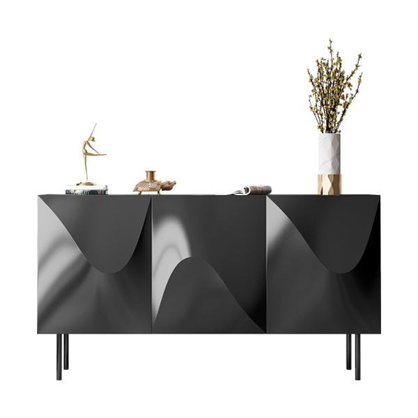 Modern Buffet Table Faux Wood Sideboard Table with Doors for Kitchen 55.1"L x 17.7"W x 33.5"H Clearhalo 'buffet_sideboard' 'Buffets & Sideboards' 'furn' 'furn_buffet_sideboard' 'Furniture' 'Kitchen & Dining Furniture' 7439716