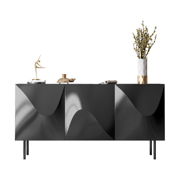 Modern Buffet Table Faux Wood Sideboard Table with Doors for Kitchen 63"L x 17.7"W x 33.5"H Clearhalo 'buffet_sideboard' 'Buffets & Sideboards' 'furn' 'furn_buffet_sideboard' 'Furniture' 'Kitchen & Dining Furniture' 7439717