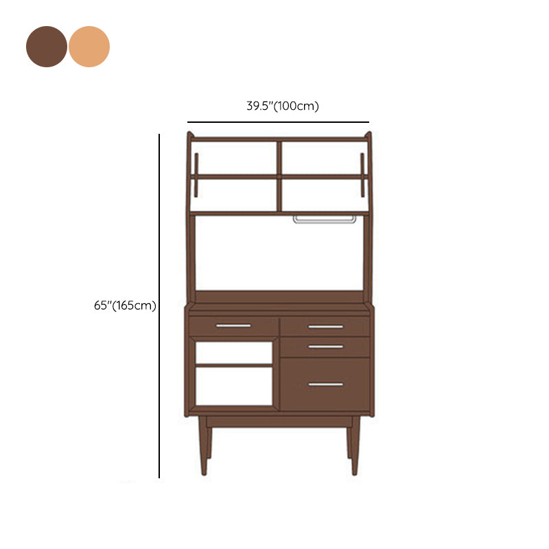 Contemporary Dining Hutch Pine Glass Doors Storage Cabinet for Dining Room Clearhalo 'Display & China Cabinets' 'display_china_cabinets' 'furn' 'furn_display_china_cabinets' 'Furniture' 'Kitchen & Dining Furniture' 7439763