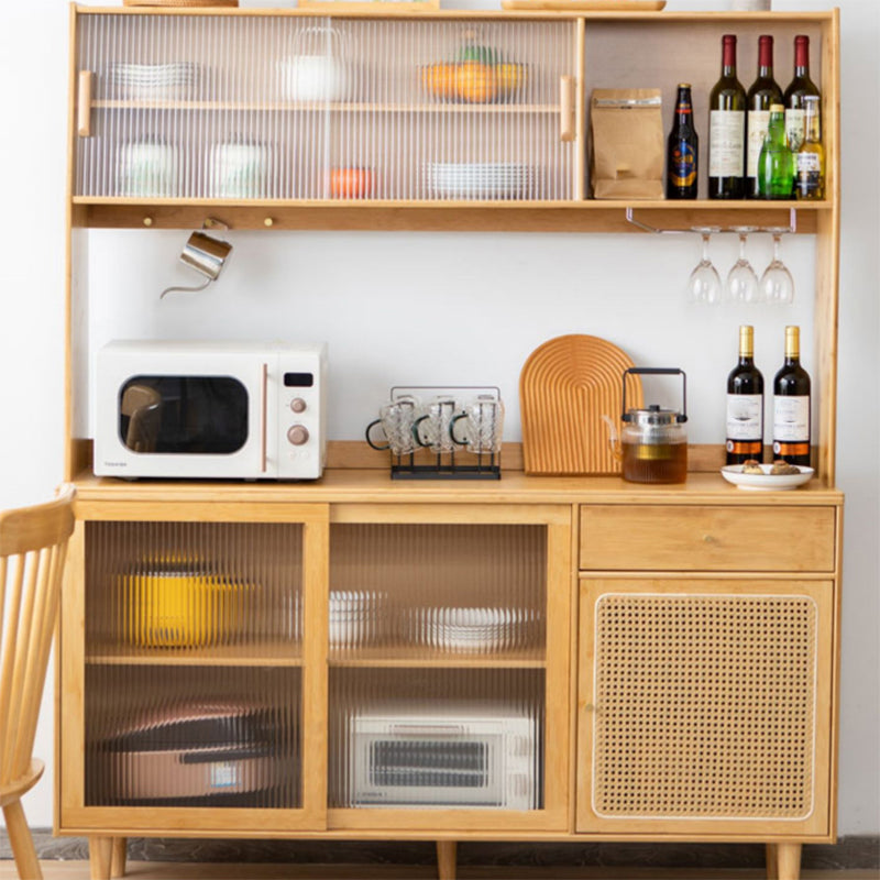 Porte di vetro contemporanee da pranzo Hutch Bamboo Messict per sala da pranzo