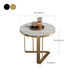 Glam Metal C-shape Side Table Round Stone Top Sofa Side End Table Clearhalo 'Coffee & Accent Tables' 'End & Side Tables' 'end_side_tables' 'furn' 'furn_end_side_tables' 'Furniture' 'Living Room Furniture' 7442621
