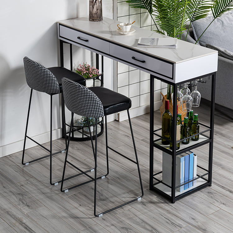 Juego de mesa de bar de piedra estilo Glam, juego de Pub rectangular de 1/2/3 piezas para interior