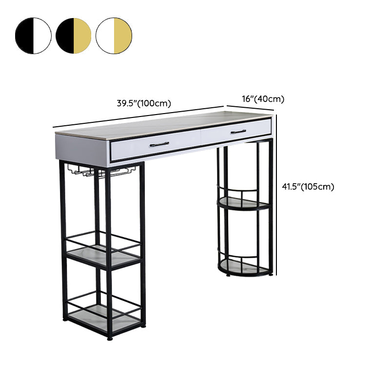 Juego de mesa de bar de piedra estilo Glam, juego de Pub rectangular de 1/2/3 piezas para interior