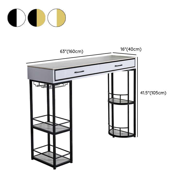 Juego de mesa de bar de piedra estilo Glam, juego de Pub rectangular de 1/2/3 piezas para interior