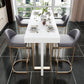 Glam Rectangle Bar Table Set 1/5 Pcs Faux Marble Bar Table Set Table & Chair(s) 5 Piece Set Clearhalo 'Bar Furniture' 'furn' 'furn_home_bar_bar_sets' 'Furniture' 'Home Bars & Bar Sets' 'home_bar_bar_sets' 'Kitchen & Dining Furniture' 7442681