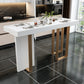 Glam Rectangle Bar Table Set 1/5 Pcs Faux Marble Bar Table Set Clearhalo 'Bar Furniture' 'furn' 'furn_home_bar_bar_sets' 'Furniture' 'Home Bars & Bar Sets' 'home_bar_bar_sets' 'Kitchen & Dining Furniture' 7442683