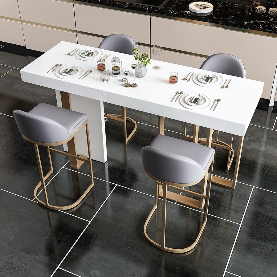 Glam Rectangle Bar Table Set 1/5 Pcs Faux Marble Bar Table Set Clearhalo 'Bar Furniture' 'furn' 'furn_home_bar_bar_sets' 'Furniture' 'Home Bars & Bar Sets' 'home_bar_bar_sets' 'Kitchen & Dining Furniture' 7442684