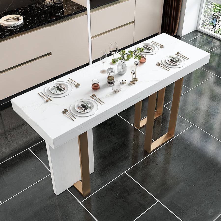 Glam Rectangle Bar Table Set 1/5 Pcs Faux Marble Bar Table Set Clearhalo 'Bar Furniture' 'furn' 'furn_home_bar_bar_sets' 'Furniture' 'Home Bars & Bar Sets' 'home_bar_bar_sets' 'Kitchen & Dining Furniture' 7442685