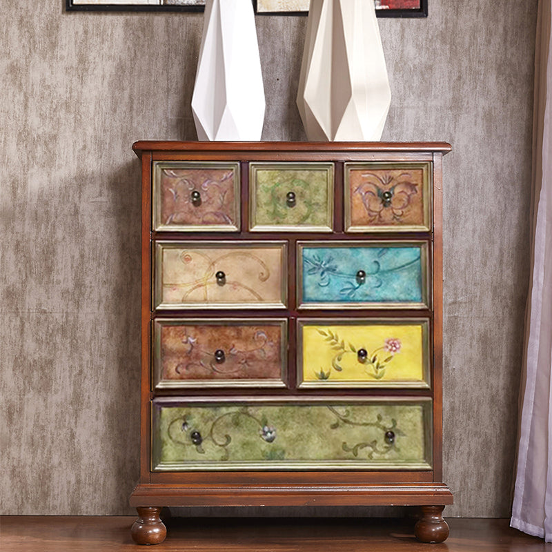 Mid-century Modern Wooden Chest Rectangle Accent Chest with 5-Drawer Walnut Clearhalo 'Cabinets & Chests' 'cabinets_chests' 'furn' 'furn_cabinets_chests' 'Furniture' 'Living Room Furniture' 7442868