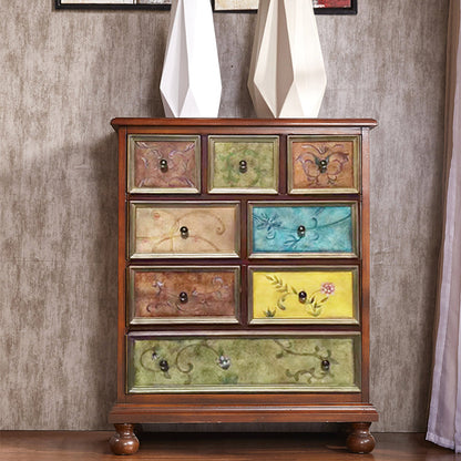 Mid-century Modern Wooden Chest Rectangle Accent Chest with 5-Drawer Walnut Clearhalo 'Cabinets & Chests' 'cabinets_chests' 'furn' 'furn_cabinets_chests' 'Furniture' 'Living Room Furniture' 7442868