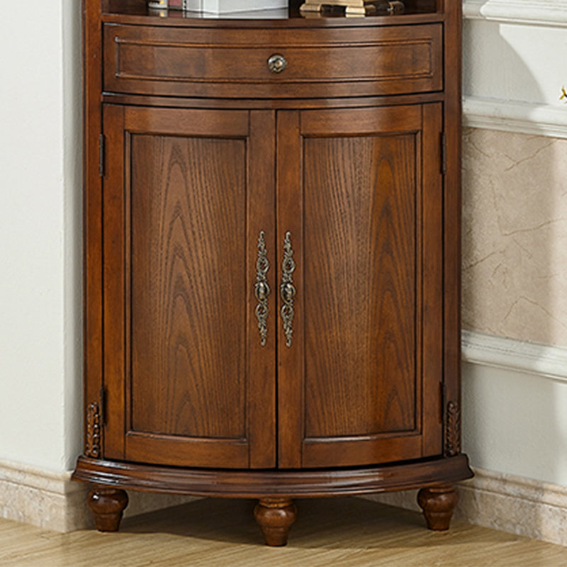 Mid-century Modern 1- Door Wood Cabinet in Brown Corner Cabinet with Shelf Clearhalo 'Cabinets & Chests' 'cabinets_chests' 'furn' 'furn_cabinets_chests' 'Furniture' 'Living Room Furniture' 7442883