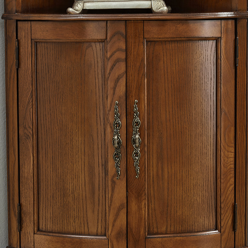 Mid-century Modern 1- Door Wood Cabinet in Brown Corner Cabinet with Shelf Clearhalo 'Cabinets & Chests' 'cabinets_chests' 'furn' 'furn_cabinets_chests' 'Furniture' 'Living Room Furniture' 7442887