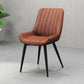 Metalen frame Dining zijstoel faux leer gestoffeerde zijstoel