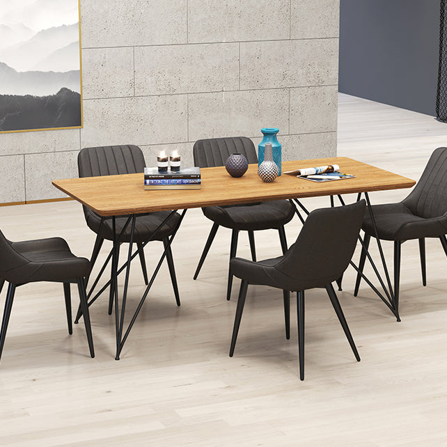 Metalen frame Dining zijstoel faux leer gestoffeerde zijstoel