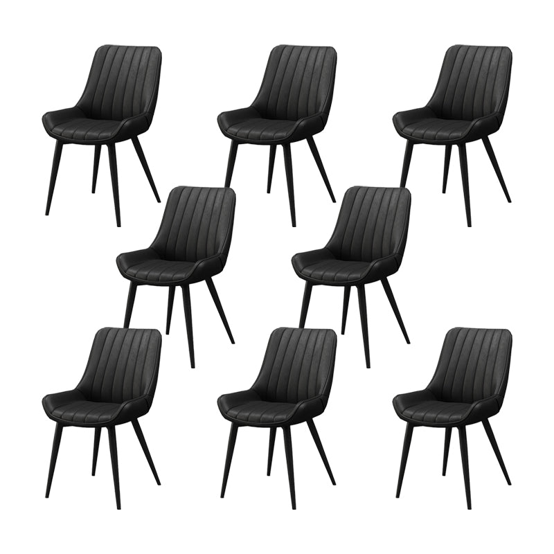 Metalen frame Dining zijstoel faux leer gestoffeerde zijstoel