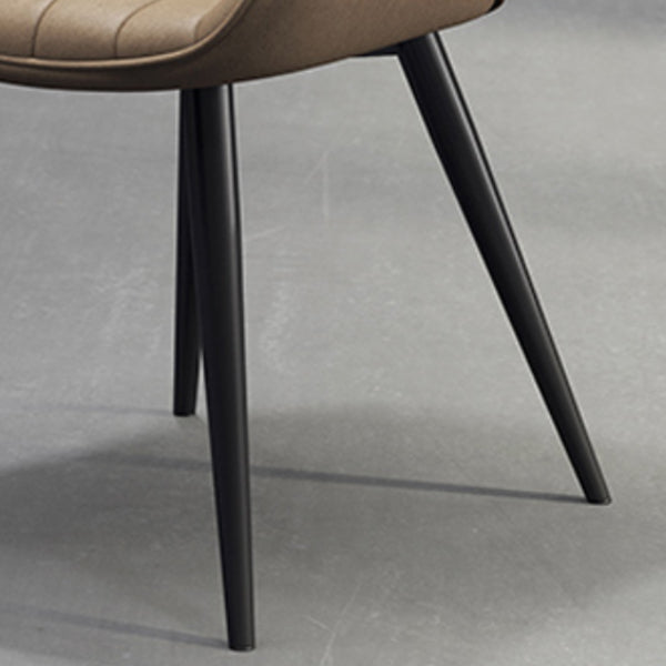 Metalen frame Dining zijstoel faux leer gestoffeerde zijstoel
