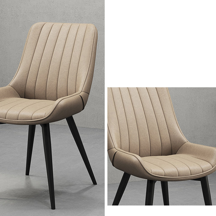 Metalen frame Dining zijstoel faux leer gestoffeerde zijstoel