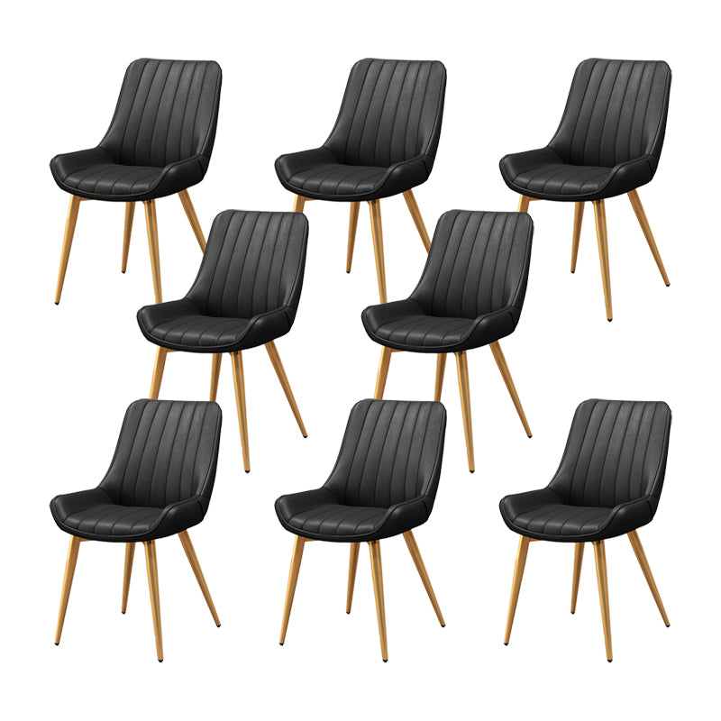 Metalen frame Dining zijstoel faux leer gestoffeerde zijstoel