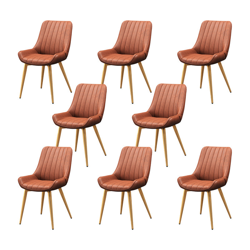 Metalen frame Dining zijstoel faux leer gestoffeerde zijstoel