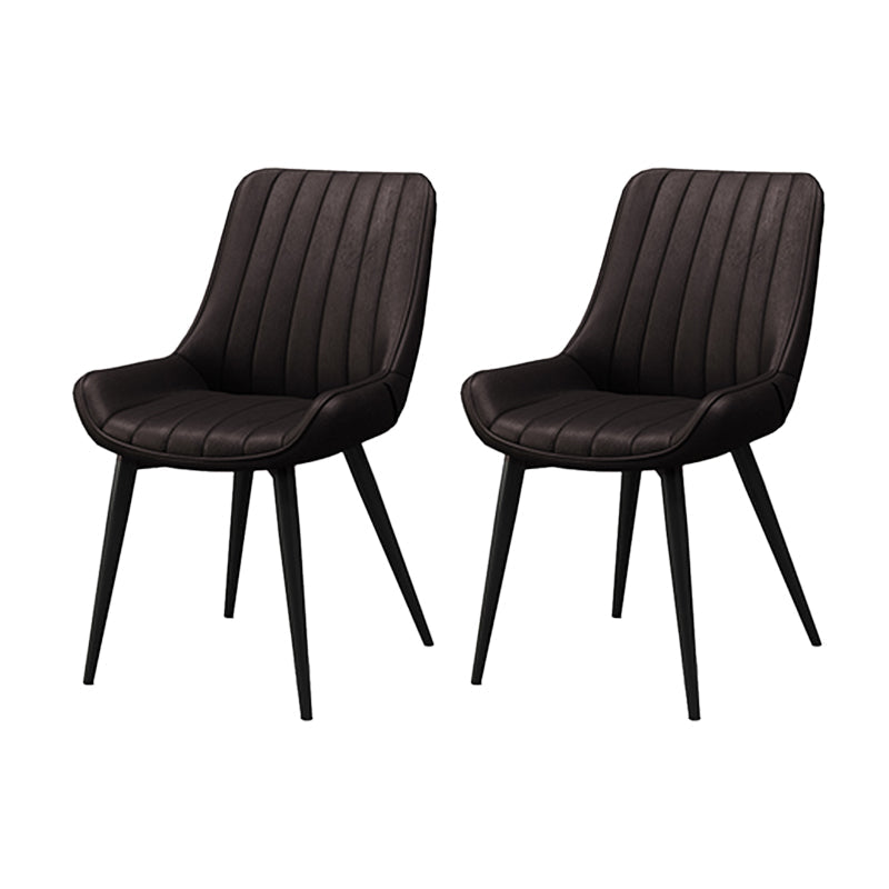 Metalen frame Dining zijstoel faux leer gestoffeerde zijstoel