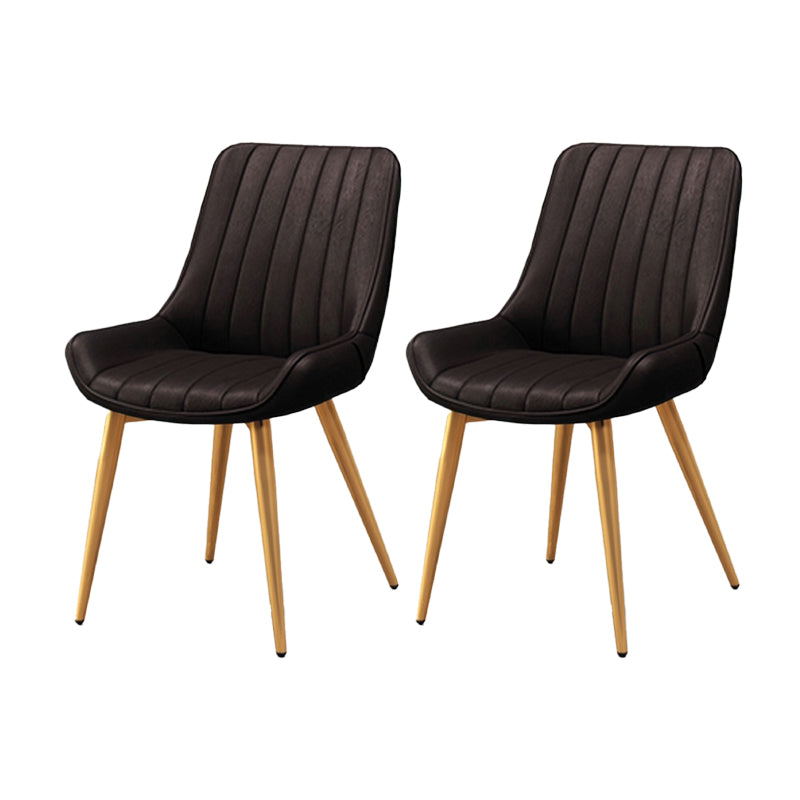 Metalen frame Dining zijstoel faux leer gestoffeerde zijstoel