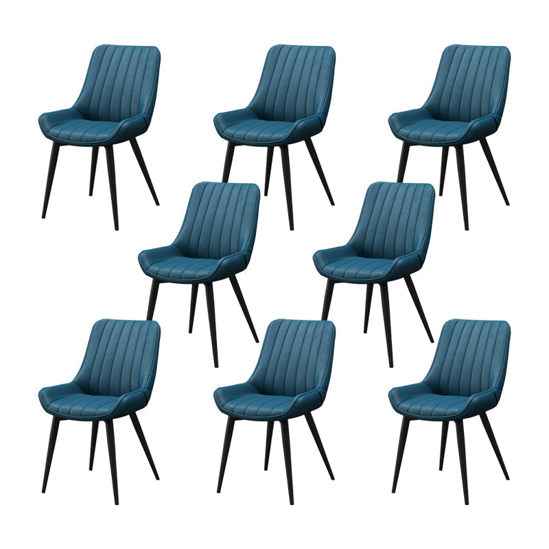 Metalen frame Dining zijstoel faux leer gestoffeerde zijstoel